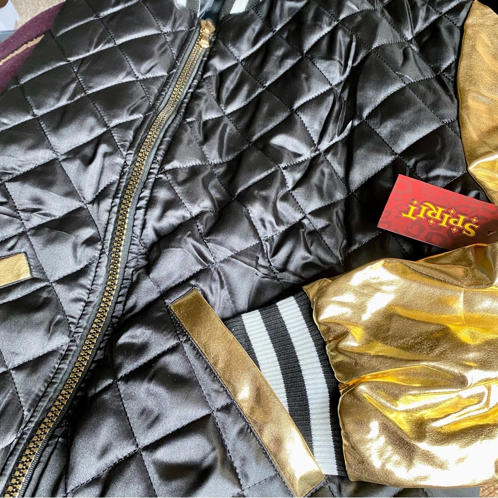 NWT HALLOWEEN & TEAM SPIRIT STATEMENT | Black&Gold Bling Jacket Costume New Yr M - Picture 3 of 8
